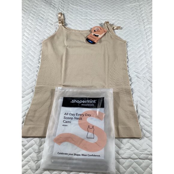 Shapermint Essentials All Day Every Day Scoop Neck Shapewear Cami XL Beige new - Picture 1 of 6